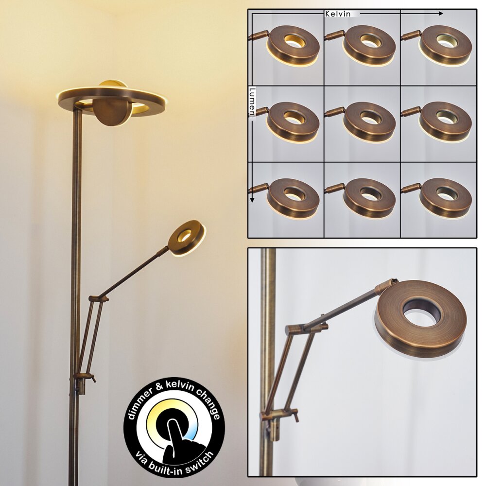 Lampadaire Rabeja LED Laiton, 2 lumières main product photo