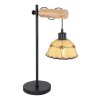 Lampe de table Globo REX Bois clair, Noir, 1 lumière