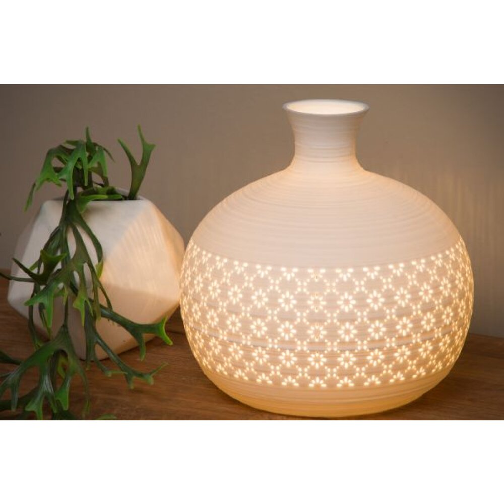 Lampe de table Lucide TIESSE Blanc, 1 lumière main product photo