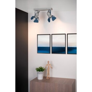 Plafonnier Lucide PICTO Bleu, Gris, 2 lumières