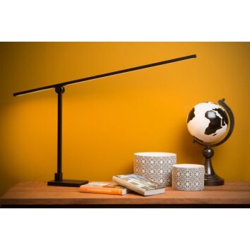 Lampe de table Lucide AGENA LED Noir, 1 lumière, Détecteur de mouvement