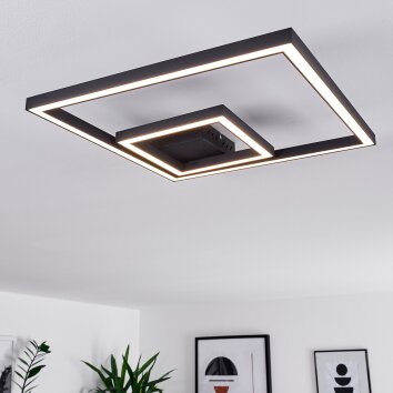 Plafonnier Cavareno LED Noir, 1 lumière