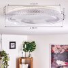 Plafonnier Fondaco LED Blanc, 1 lumière, Télécommandes, Changeur de couleurs