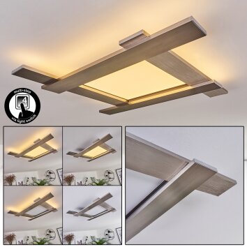 Plafonnier Cuchara LED Nickel mat, 1 lumière