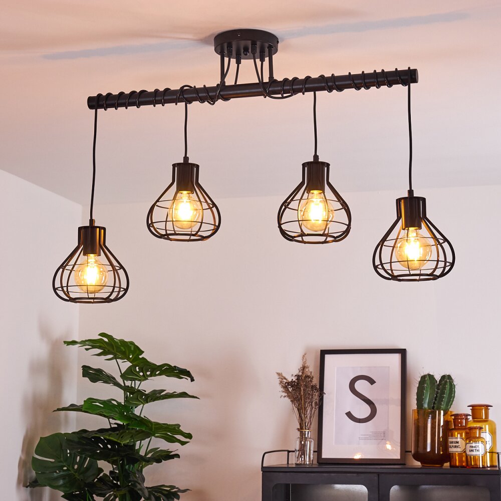Plafonnier Gainsville Noir, 4 lumières main product photo