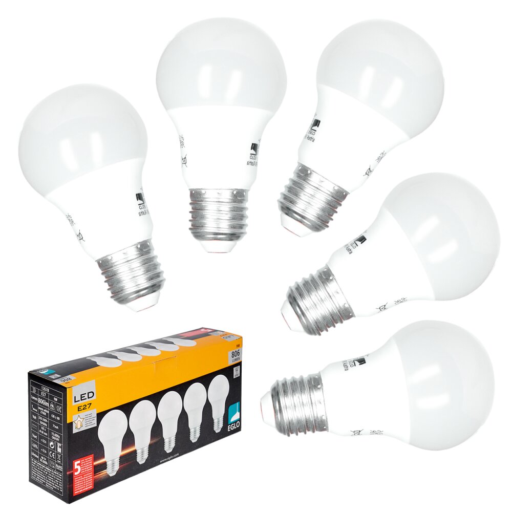 Eglo 5x Set LED E27 9 Watt 2700 Kelvin 806 Lumen main product photo