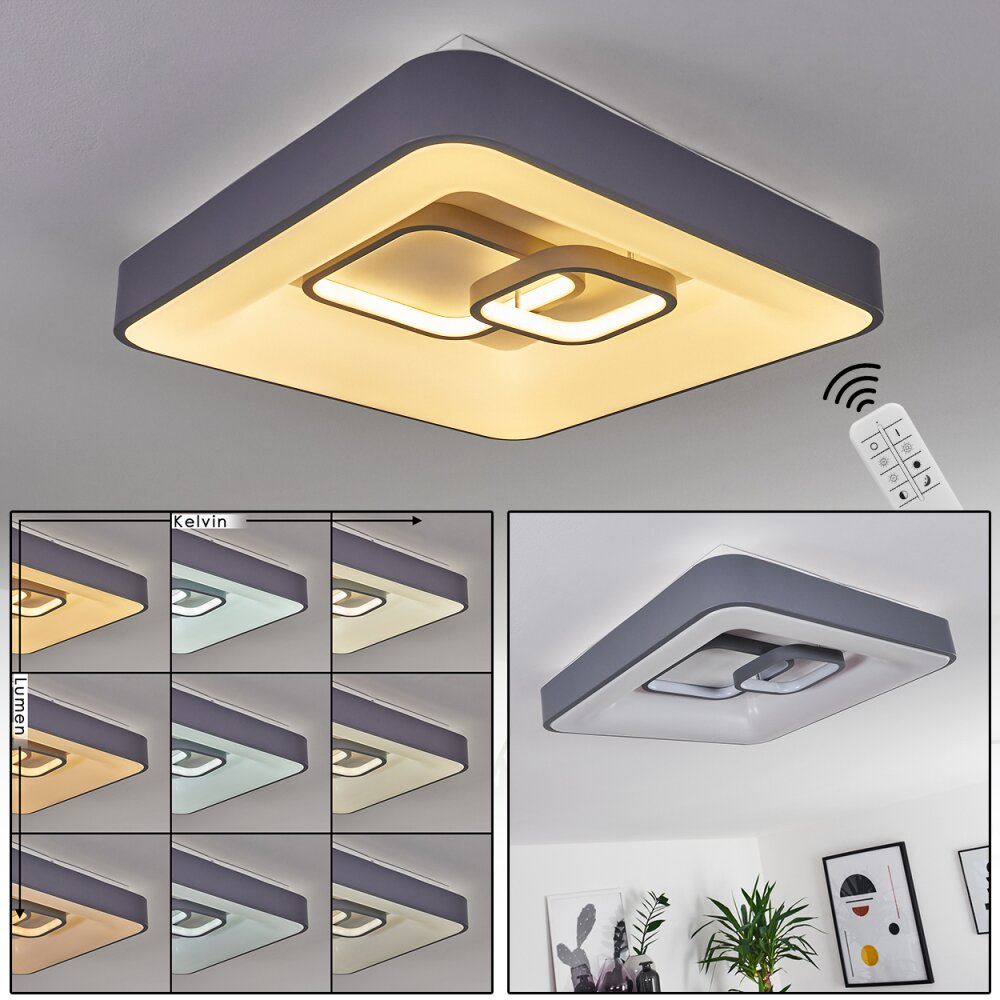 Plafonnier Gabbiana LED Gris, Blanc, 1 lumière, Télécommandes main product photo