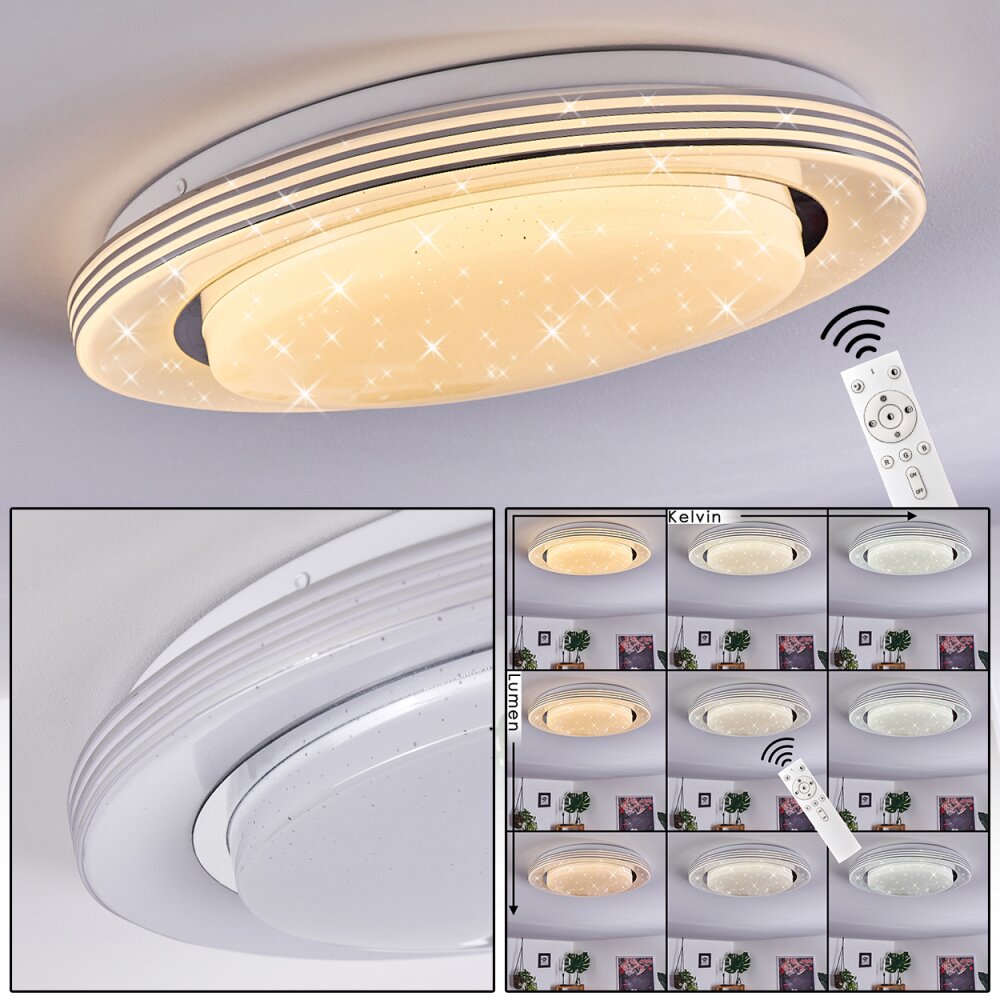 Plafonnier Laganadi LED Blanc, 1 lumière, Télécommandes main product photo