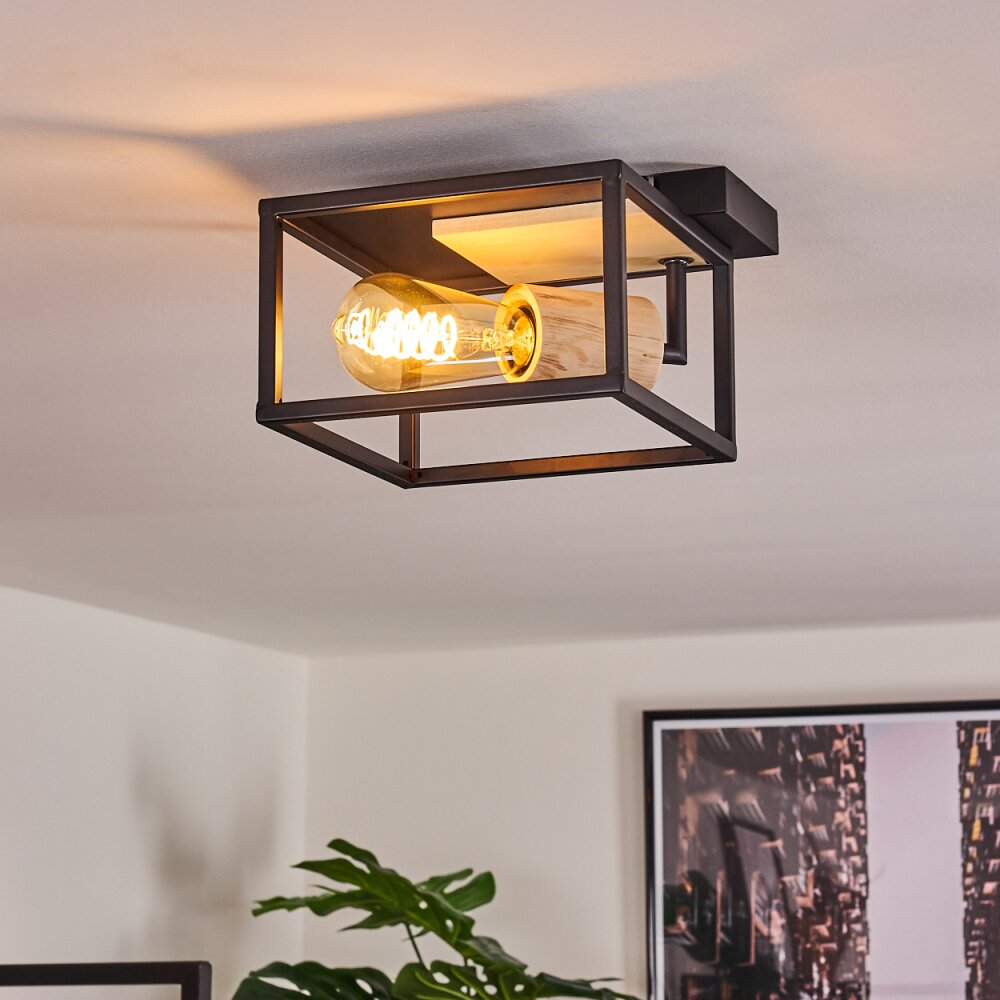 Plafonnier Salla Bois clair, Noir, 1 lumière main product photo