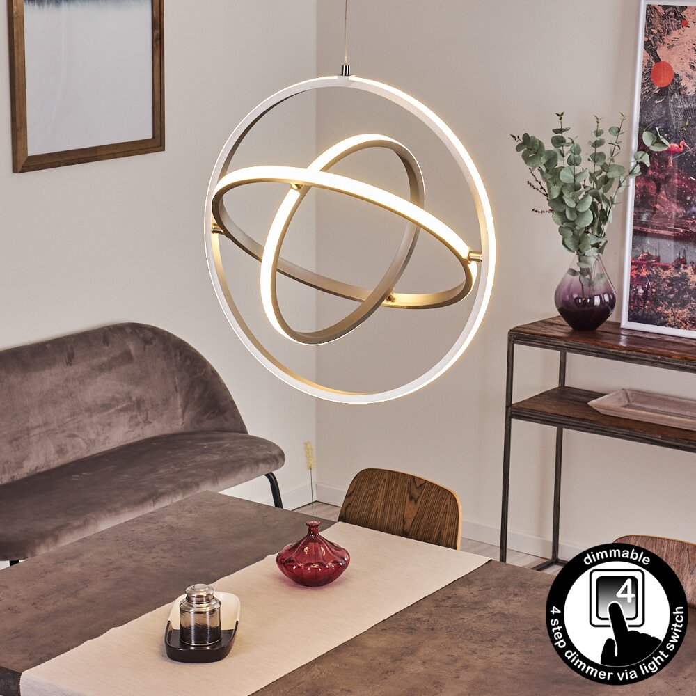Suspension Toga LED Nickel mat, 3 lumières main product photo