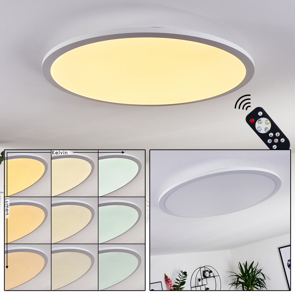Panneau LED Sani Blanc, 1 lumière, Télécommandes main product photo