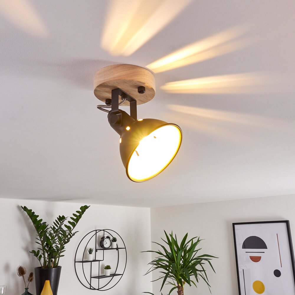 Plafonnier Tina Bois foncé, Noir, 1 lumière main product photo