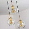 Suspension Karo Laiton, Noir, 3 lumières