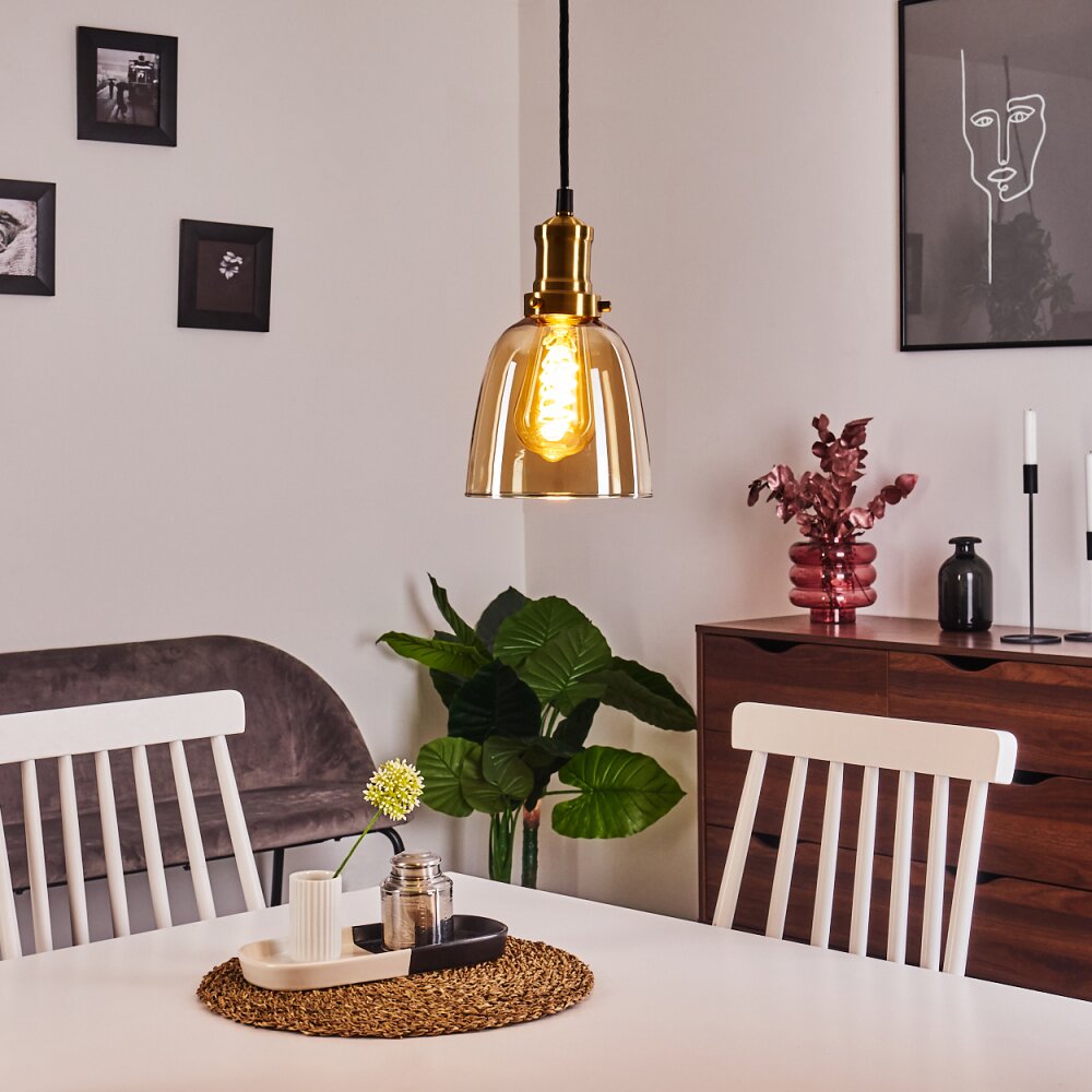 Suspension Pilesi Laiton, 1 lumière main product photo