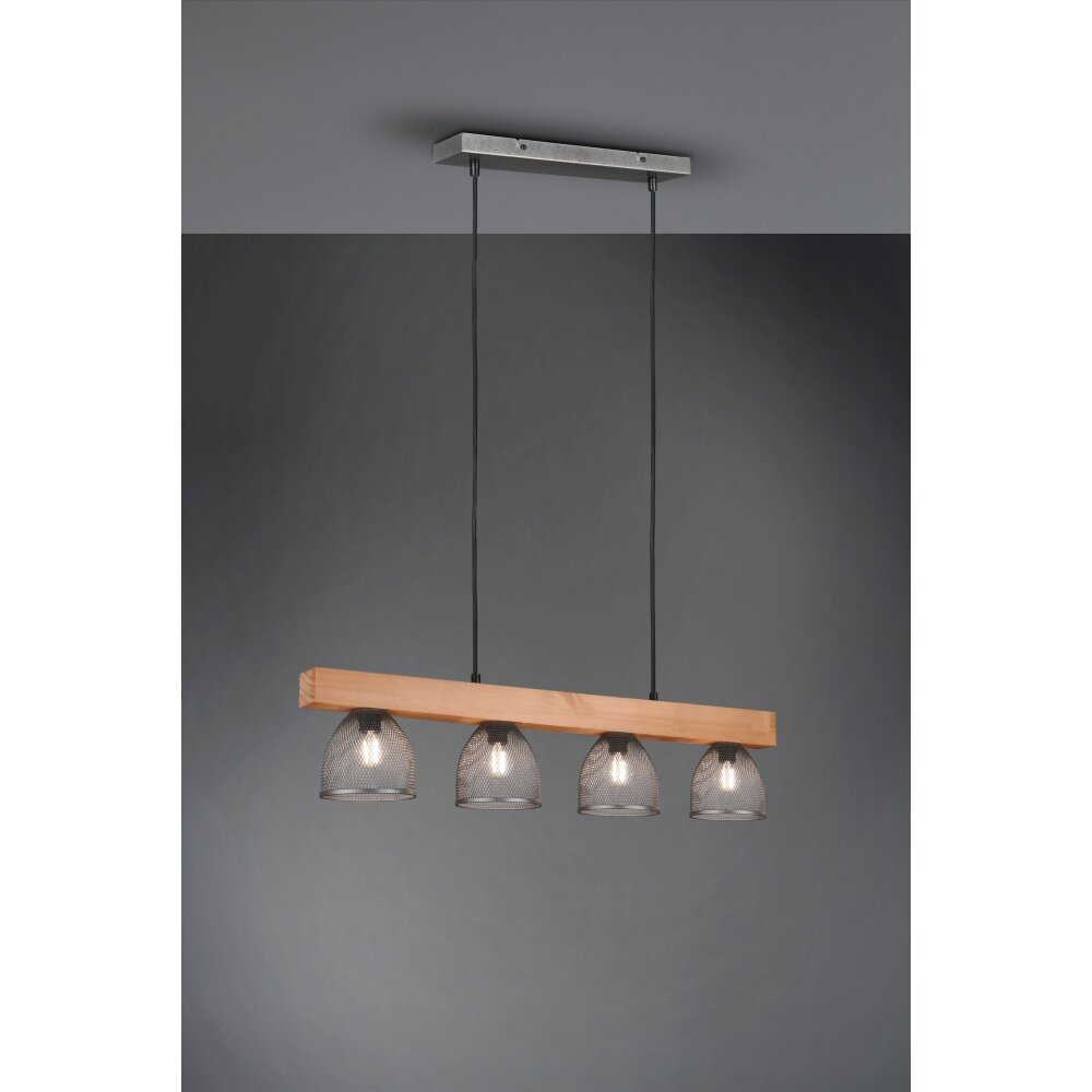 Suspension Reality Cestino Brun foncé, Nickel mat, 4 lumières main product photo