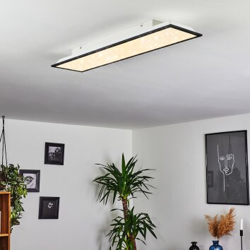 Plafonnier Salmi LED Noir, Blanc, 1 lumière