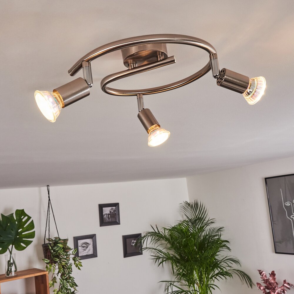 Plafonnier Oula LED Nickel mat, 3 lumières main product photo