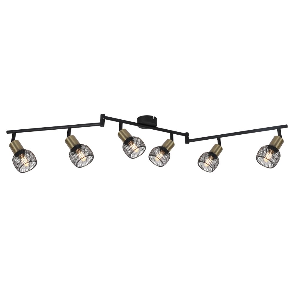 Plafonnier Globo FIASTRA Noir, 6 lumières main product photo