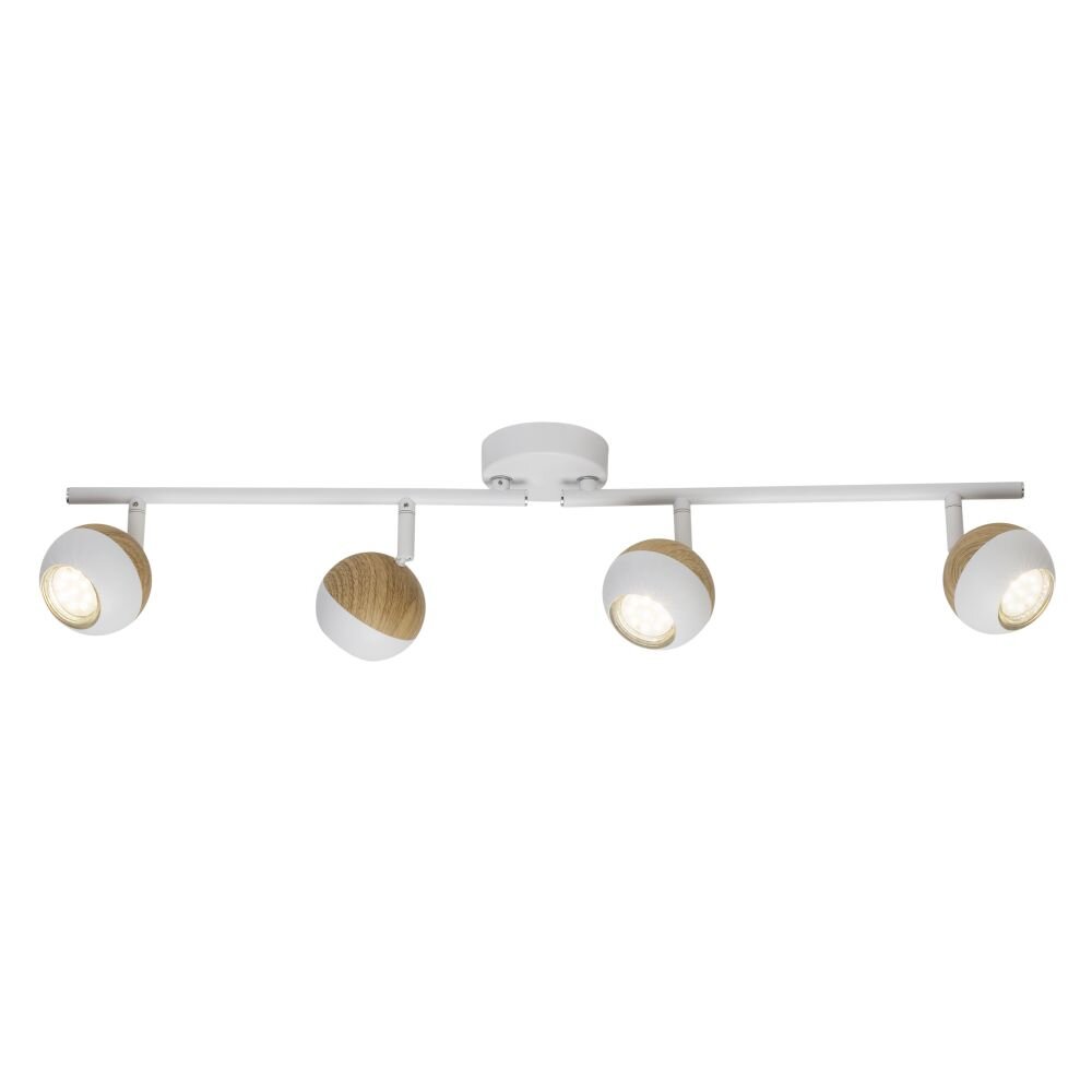 Plafonnier Brilliant Scan LED Bois clair, Blanc, 4 lumières main product photo