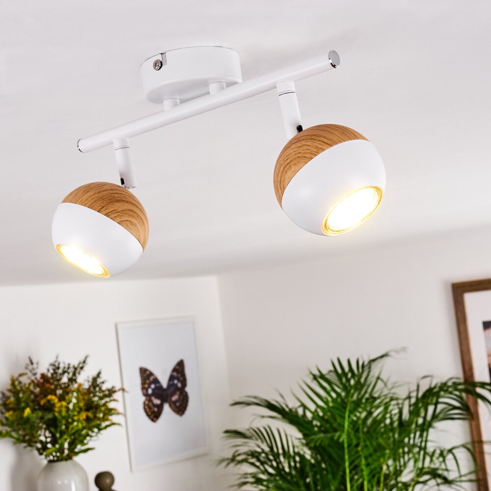 Plafonnier Kotaoa LED Bois clair, Blanc, 2 lumières main product photo