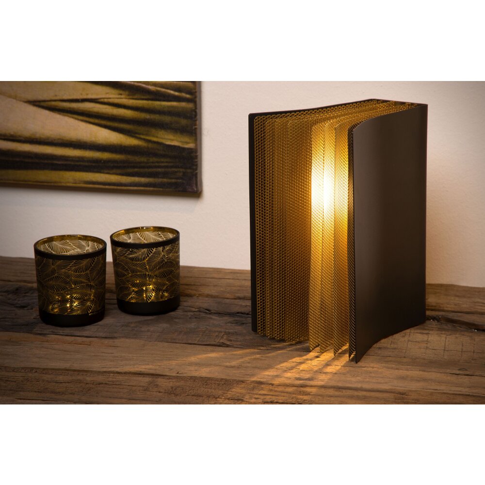 Lampe de table Lucide EXTRAVAGANZA LIVRET Or, Noir, 1 lumière main product photo