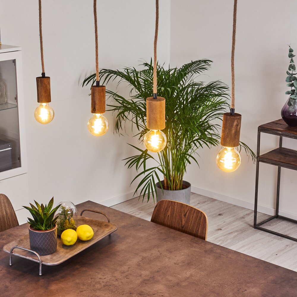 Suspension Chapana Brun, Noir, 4 lumières main product photo