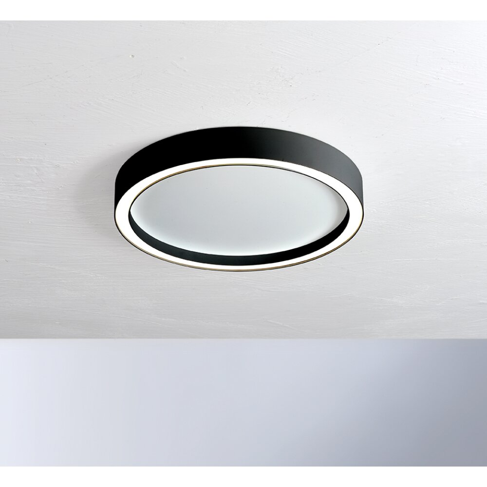 Plafonnier Bopp-Leuchten AURA LED Noir, Blanc, 1 lumière main product photo