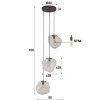 Suspension Marore Argenté, 3 lumières