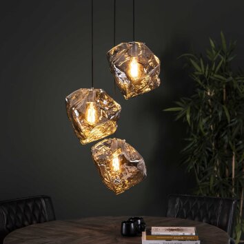 Suspension Marore Argenté, 3 lumières