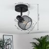Plafonnier Pipisu Noir, 1 lumière