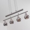 Suspension Warga LED Nickel mat, 4 lumières