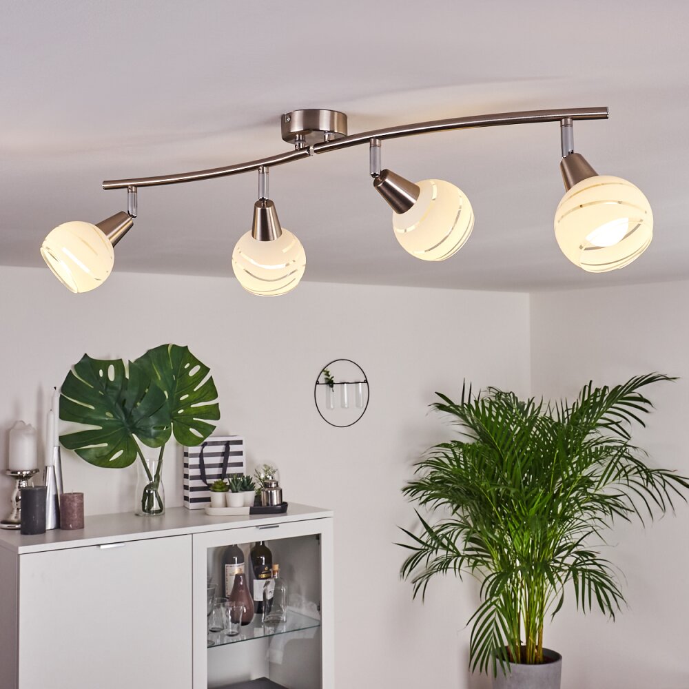 Plafonnier Warga LED Nickel mat, 4 lumières main product photo