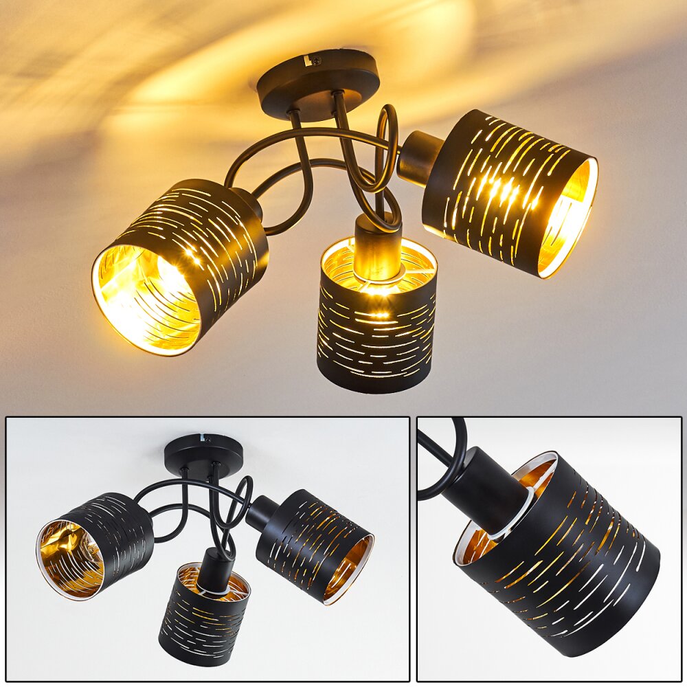 Plafonnier Bathinda Noir, 3 lumières main product photo
