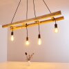 Suspension Palmetto Bois clair, Noir, 4 lumières