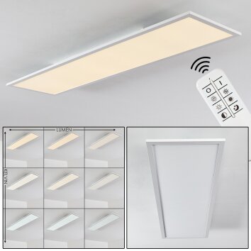 Plafonnier Salmi LED Blanc, 1 lumière, Télécommandes