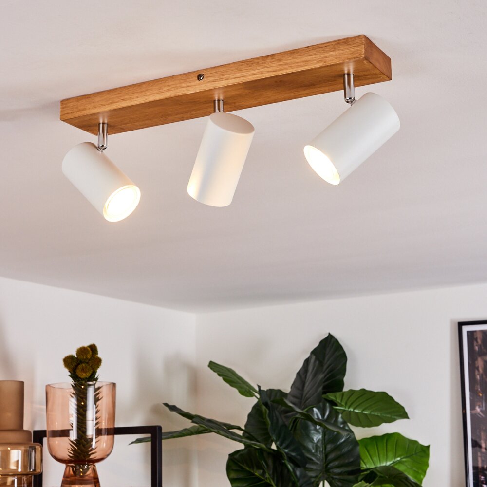 Plafonnier Zuoz Bois clair, 3 lumières main product photo