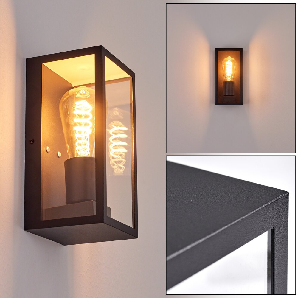 Applique murale d'extérieur Hakkas Noir, 1 lumière main product photo