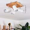 Plafonnier Zuoz Bois clair, 4 lumières