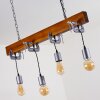 Suspension Hautahi Bois foncé, Noir, 4 lumières
