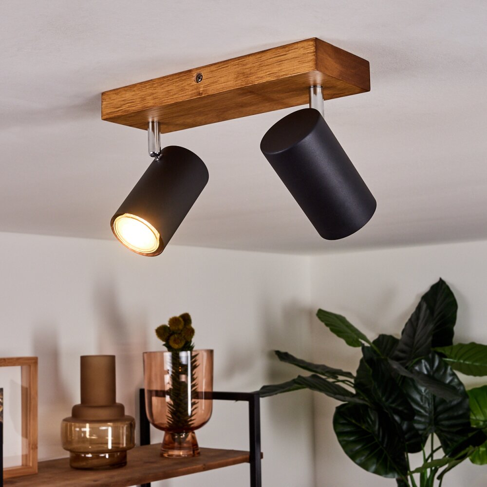 Plafonnier Zuoz Bois clair, 2 lumières main product photo