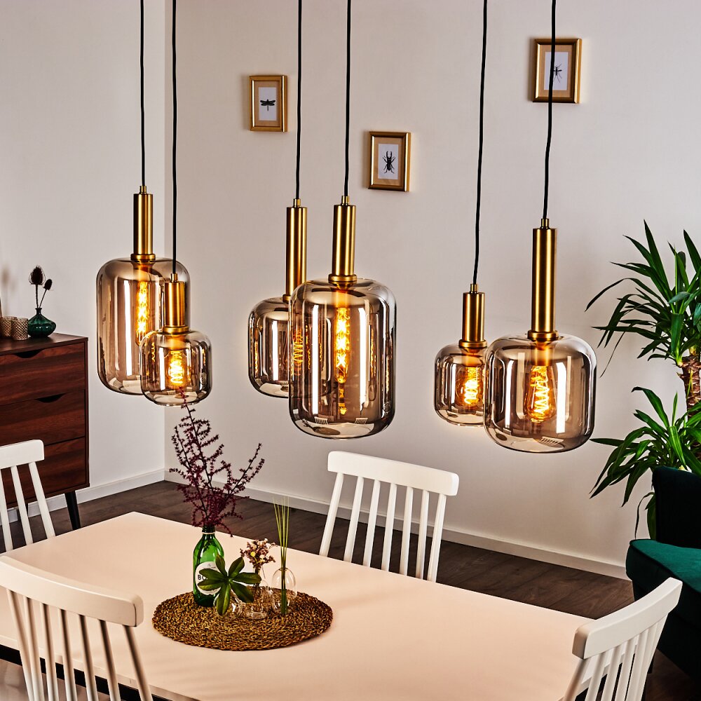 Suspension Maliali Or, Laiton, Noir, 6 lumières main product photo