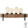 Lampe de table Brilliant Woodhill Bois foncé, Noir, 4 lumières