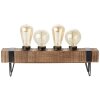 Lampe de table Brilliant Woodhill Bois foncé, Noir, 4 lumières