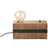 Lampe de table Brilliant Woodhill Bois foncé, Noir, 1 lumière