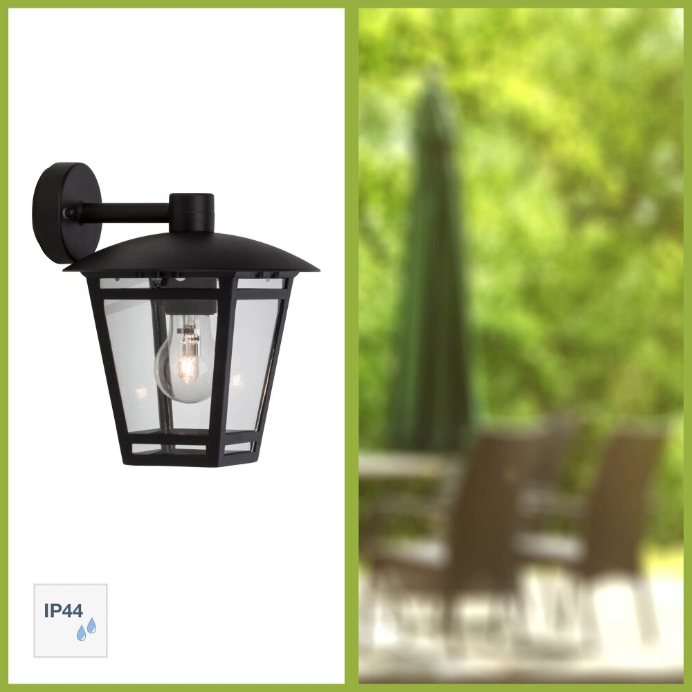 Applique murale d'extérieur Brilliant Riley Noir, 1 lumière main product photo