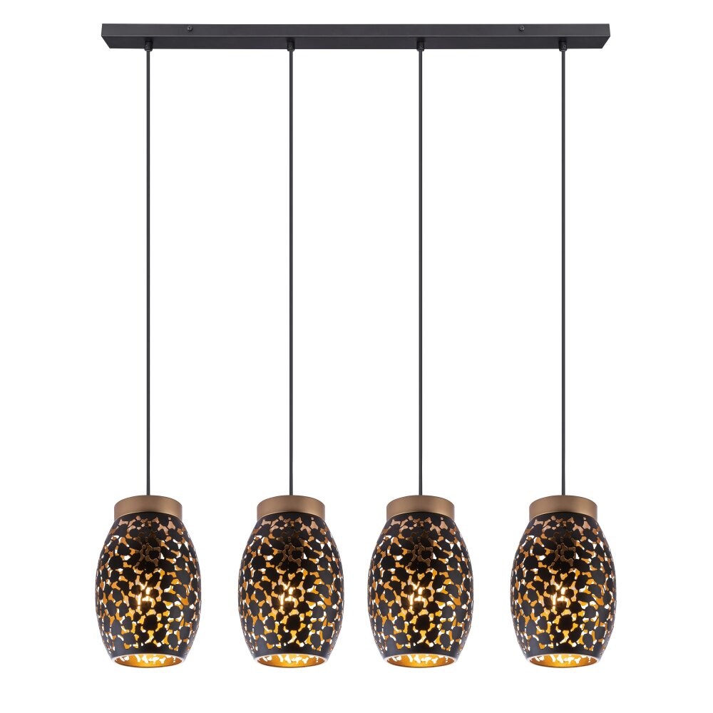 Suspension Globo NARRI Noir doré, 4 lumières main product photo