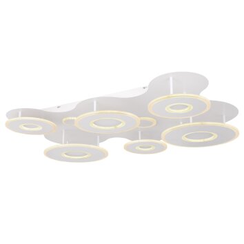 Plafonnier Globo FLAVETTO LED Blanc, 1 lumière, Télécommandes