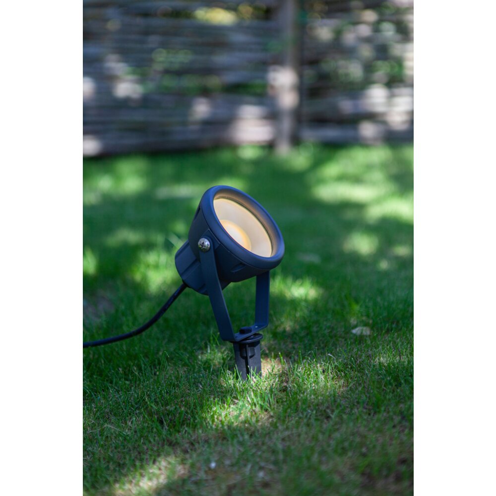 pique de terre Lutec MINI LETO LED Anthracite, 1 lumière, Changeur de couleurs main product photo