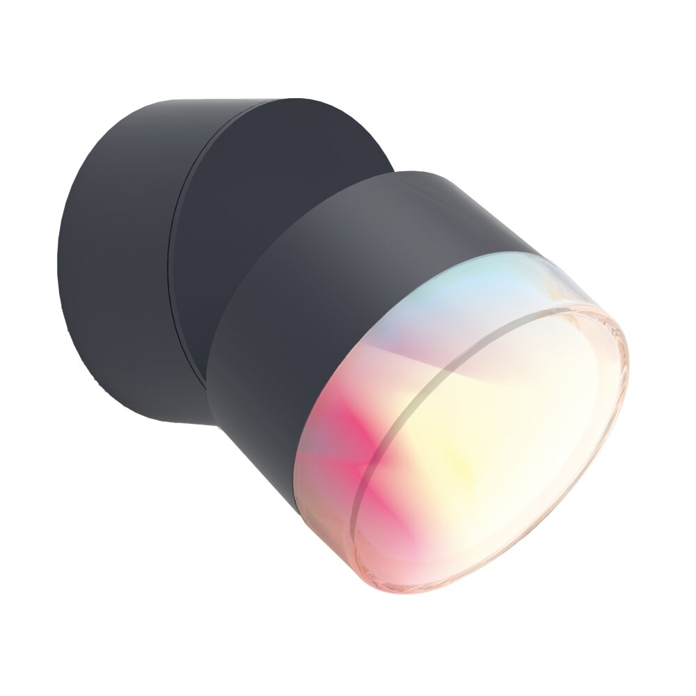 Applique murale d'extérieur Lutec DROPSI LED Anthracite, 1 lumière, Changeur de couleurs main product photo