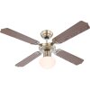 Ventilateur de plafond Globo Champion Vieux laiton, Bois foncé, 1 lumière